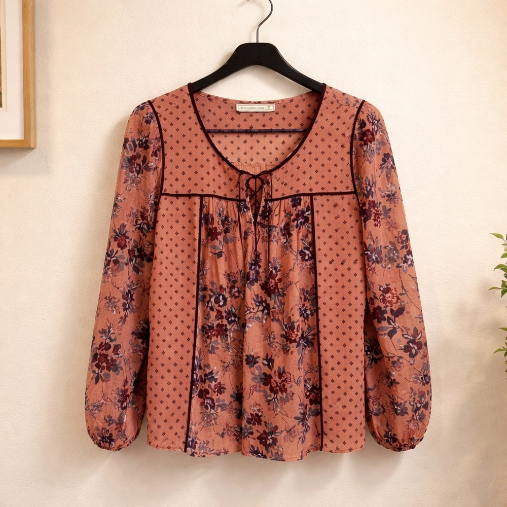 Abercrombie & Fitch Peach Floral Blouse